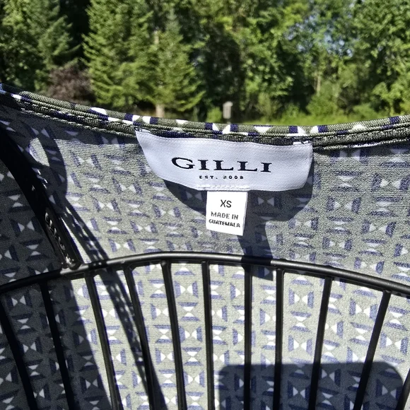 Gilli Pamela faux wrap dress, XS, New without tags, Green navy cream - Picture 5 of 8